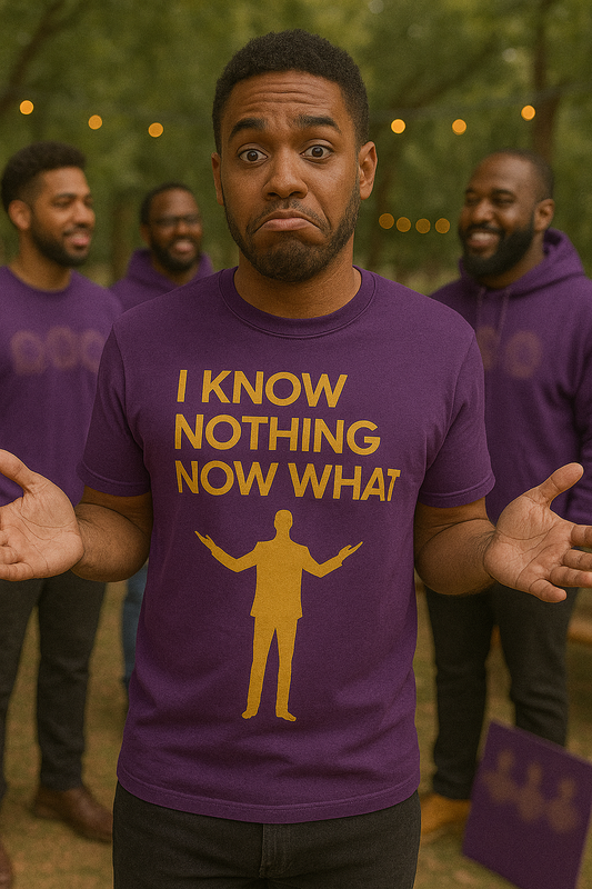 I know nothing Now what?- Omega Psi Phi Shirt